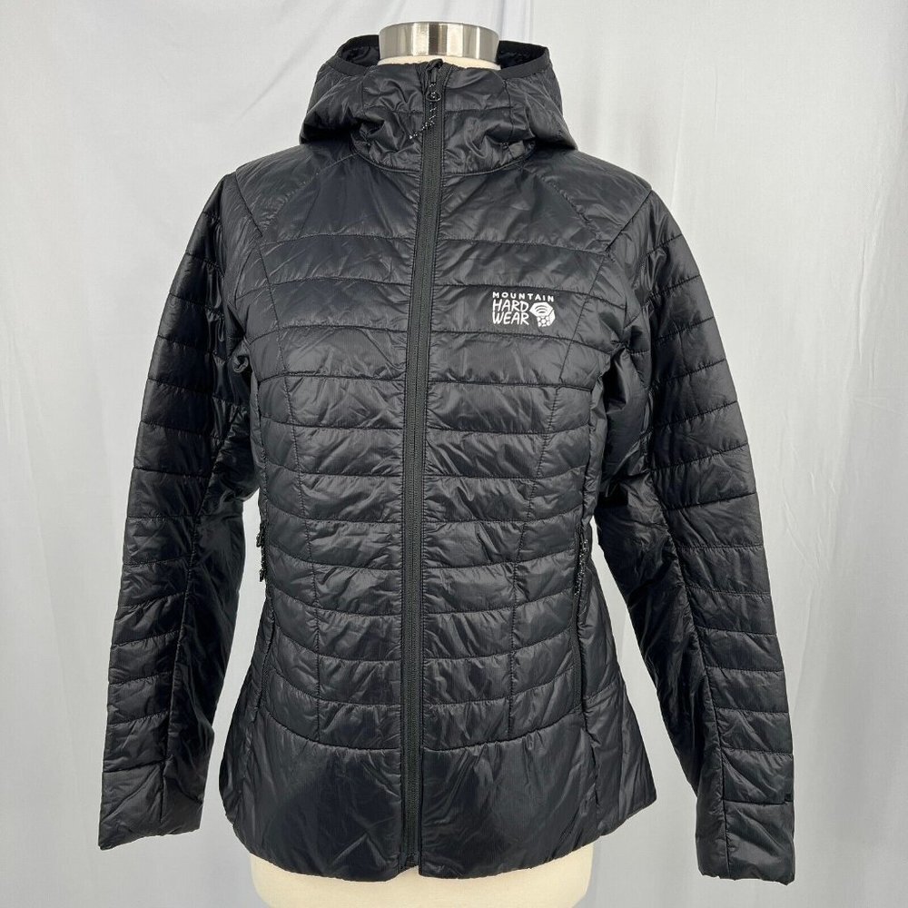 Mountain Hardwear Ghost Shadow Hooded Jacket Black Women's S Puffer Outdoor Hike